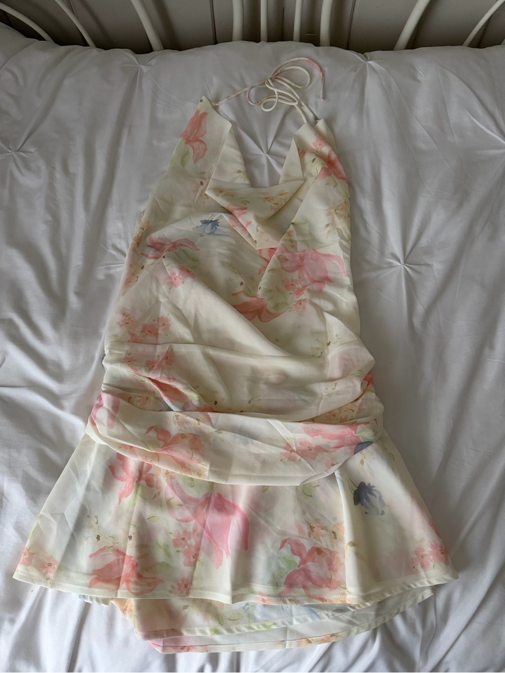 Women’s Peppermayo Cream Floral Halter Dress